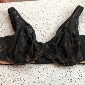 Thirdlove Unlined Foliage Perfect Coverage Bra Black 40B Lace Underwire